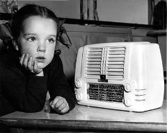 Girl listening to the radio